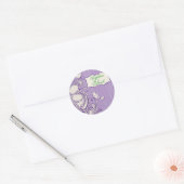 Whimsical Bird Monogram Ronde Sticker (Envelop)