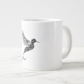 Whimsical Bird Pattern Illustration Coffee Mug Grote Koffiekop (Voorkant rechts)