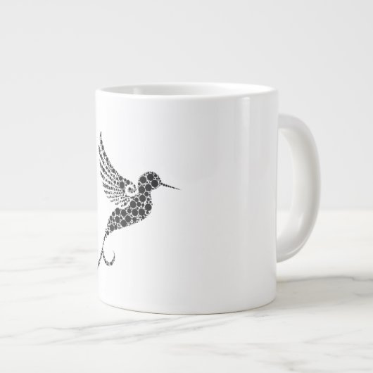 Whimsical Bird Pattern Illustration Coffee Mug Grote Koffiekop (Voorkant rechts)
