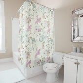 Whimsical Bird Pattern Shower Curtain Douchegordijn (In situ)