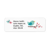 Whimsical Bird  retouradreslabel Etiket (Voorkant)