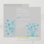 Whimsical Bird Swirl Wedding Uitnodiging Briefkaart (Voorkant / Achterkant)