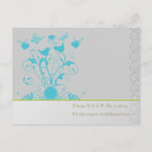 Whimsical Bird Swirl Wedding Uitnodiging Briefkaart (Achterkant)