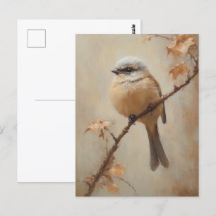 Whimsical Bird Waterverf Cottagecore Briefkaart