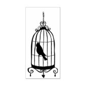 Whimsical Birdcage Rubber Art Stamp Rubberstempel (Afrduk)