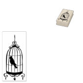 Whimsical Birdcage Rubber Art Stamp Rubberstempel (Gestempeld)
