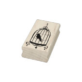 Whimsical Birdcage Rubber Art Stamp Rubberstempel (Stempel)
