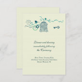 Whimsical Birdcage Wedding Response Card Kaart (Voorkant / Achterkant)