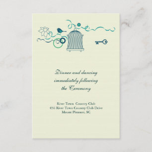 Whimsical Birdcage Wedding Response Card Kaart