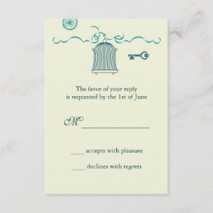 Whimsical Birdcage Wedding RSVP-kaart RSVP Kaartje