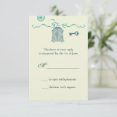 Whimsical Birdcage Wedding RSVP-kaart RSVP Kaartje (Staand voorkant)