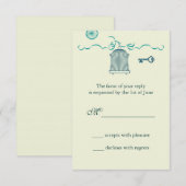 Whimsical Birdcage Wedding RSVP-kaart RSVP Kaartje (Voorkant / Achterkant)