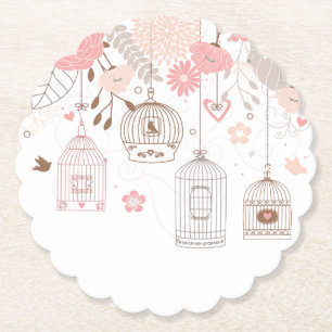 Whimsical Birdcages Kartonnen Onderzetters