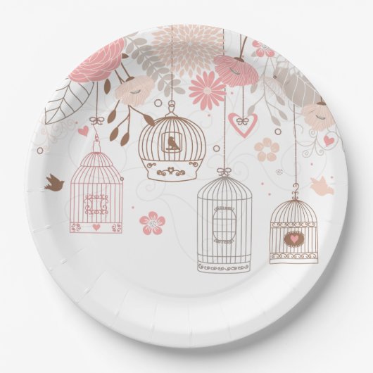 Whimsical Birdcages Papieren Bordje (Voorkant)