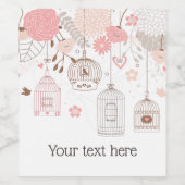 Whimsical Birdcages Personalized Wijn Etiket (Enkel label)