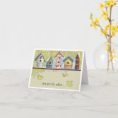 Whimsical Birdhouses Notecard Kaart (Gele Bloem)