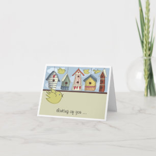 Whimsical Birdhouses Notecard Kaart