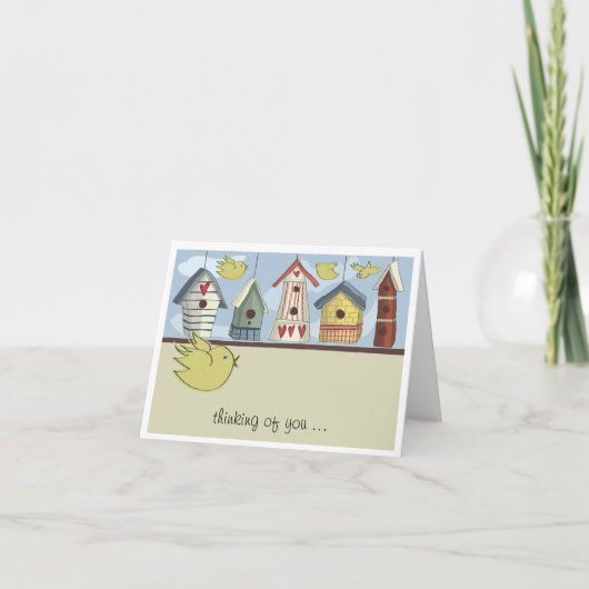 Whimsical Birdhouses Notecard Kaart (Voorkant)