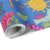 Whimsical Birds and Flowers Sunshine Day Cadeaupapier (Rol Hoek)