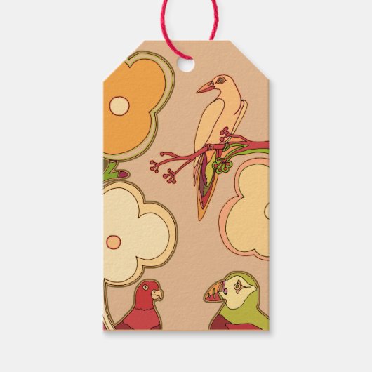 Whimsical Birds (Elke kleur die je kiest!) Cadeaulabel (Voorkant)
