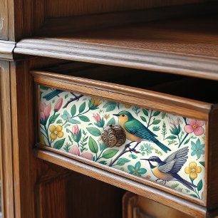 Whimsical  Birds en Floral Pattern Tissuepapier