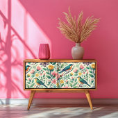 Whimsical  Birds en Floral Pattern Tissuepapier