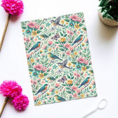 Whimsical  Birds en Floral Pattern Tissuepapier