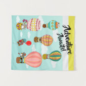 Whimsical Birds hete luchtballonnen avontuur wacht Wandkleed (Voorkant (horizontaal))