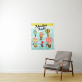 Whimsical Birds hete luchtballonnen avontuur wacht Wandkleed (In situ)