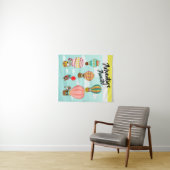 Whimsical Birds hete luchtballonnen avontuur wacht Wandkleed (In Situ (horizontaal))