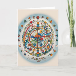 Whimsical Birds in Harmony Blank Kaart