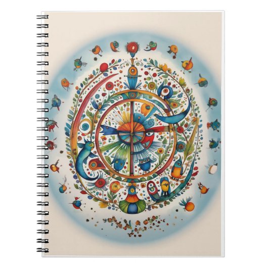 Whimsical Birds in Harmony Blank Kaart Notitieboek (Voorkant)