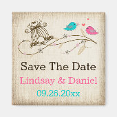 Whimsical Birds in Love Save the Date Magnet (Voorkant)