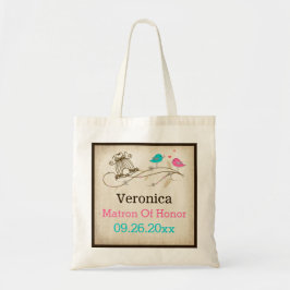Whimsical Birds in Love Wedding Attendant Tas