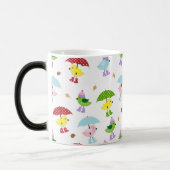 Whimsical Birds in Rain Boots Naadloze Patroon Magische Mok (Links)