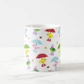 Whimsical Birds in Rain Boots Naadloze Patroon Magische Mok (Center)