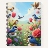 Whimsical Birds Notebook Notitieboek (Voorkant)