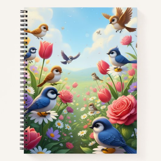 Whimsical Birds Notebook Notitieboek (Voorkant)