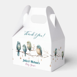 Whimsical Birds on Branches Pastel Baby shower Bedankdoosjes