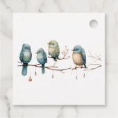 Whimsical Birds on Branches Pastel Baby shower Bedankjes Labels (Achterkant)