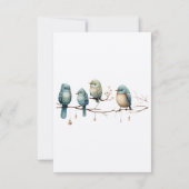 Whimsical Birds on Branches Pastel Baby shower Bedankkaart (Achterkant)