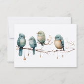 Whimsical Birds on Branches Pastel Baby shower Bedankkaart (Achterkant)