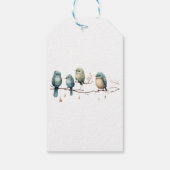 Whimsical Birds on Branches Pastel Baby shower Cadeaulabel (Achterkant)