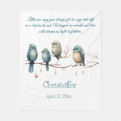 Whimsical Birds on Branches Pastel Baby shower Fleece Deken (Voorkant)