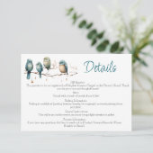 Whimsical Birds on Branches Pastel Baby shower Informatiekaartje (Staand voorkant)