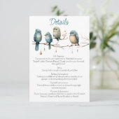 Whimsical Birds on Branches Pastel Baby shower Informatiekaartje (Staand voorkant)