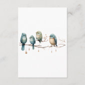 Whimsical Birds on Branches Pastel Baby shower Informatiekaartje (Achterkant)