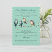 Whimsical Birds on Branches Pastel Baby shower Kaart (Staand voorkant)