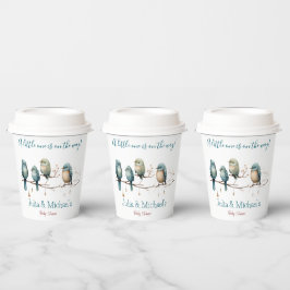 Whimsical Birds on Branches Pastel Baby shower Papieren Bekers