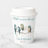 Whimsical Birds on Branches Pastel Baby shower Papieren Bekers (Voorkant)